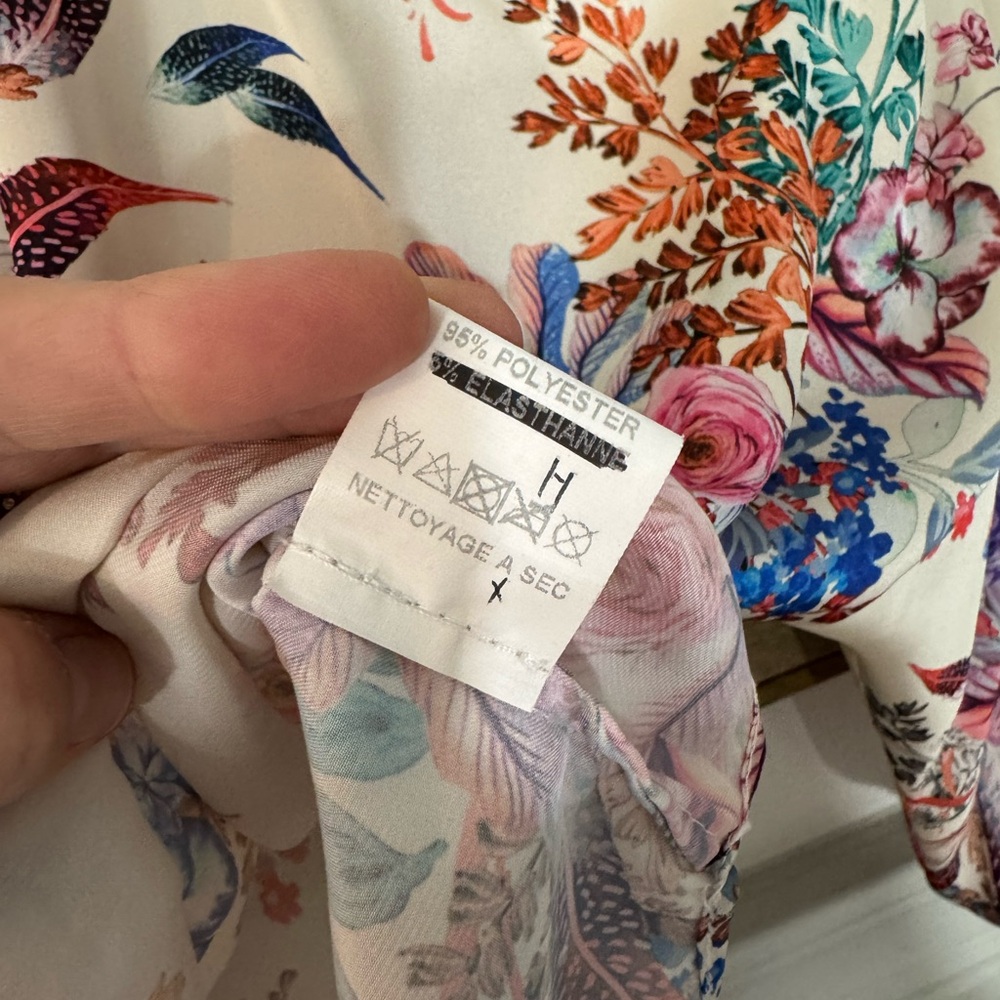 VANITA ROSA ATELIER Womens Floral Print Cold Shoulder Blouse White Size Medium - Picture 4 of 7